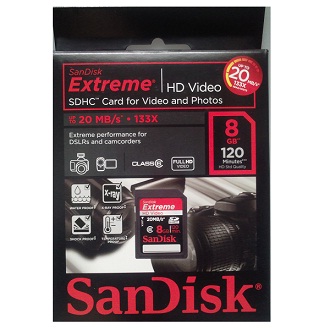  SanDisk SDHC 8GB Extreme HD VIDEO /Retail
